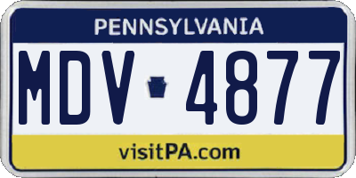 PA license plate MDV4877