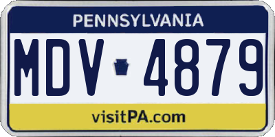 PA license plate MDV4879