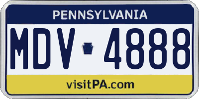 PA license plate MDV4888