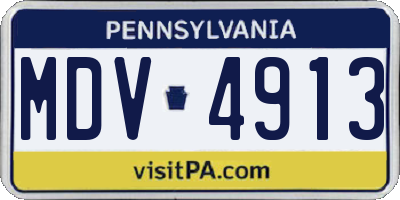 PA license plate MDV4913