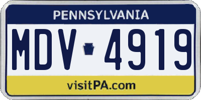 PA license plate MDV4919