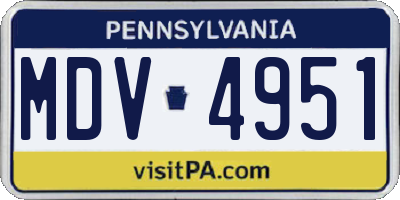 PA license plate MDV4951