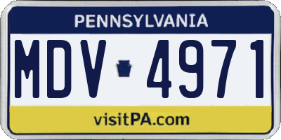 PA license plate MDV4971