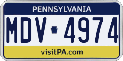 PA license plate MDV4974
