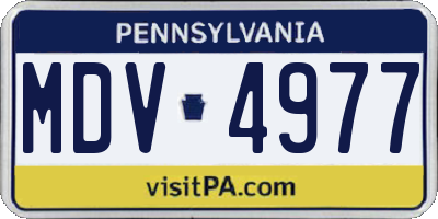 PA license plate MDV4977