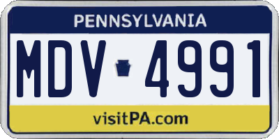 PA license plate MDV4991