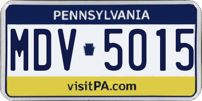 PA license plate MDV5015