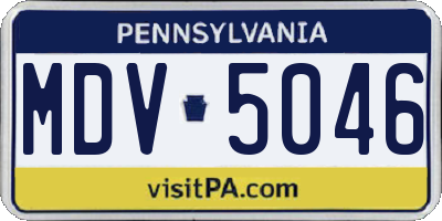 PA license plate MDV5046