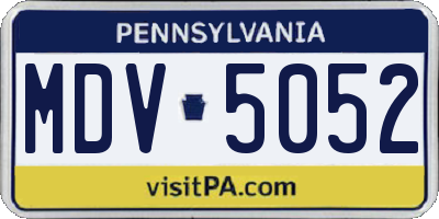 PA license plate MDV5052