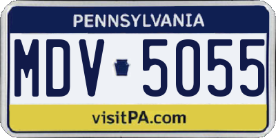 PA license plate MDV5055