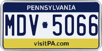 PA license plate MDV5066