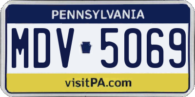PA license plate MDV5069