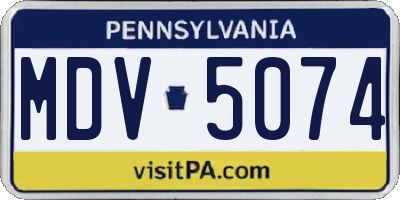 PA license plate MDV5074