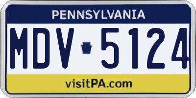 PA license plate MDV5124