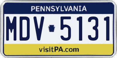 PA license plate MDV5131