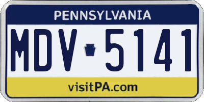 PA license plate MDV5141