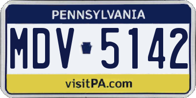 PA license plate MDV5142