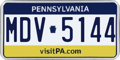 PA license plate MDV5144