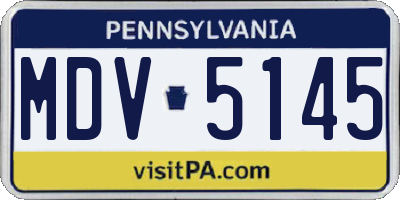PA license plate MDV5145