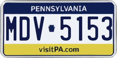 PA license plate MDV5153