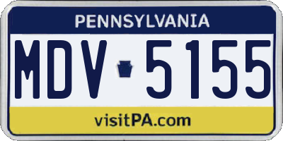 PA license plate MDV5155