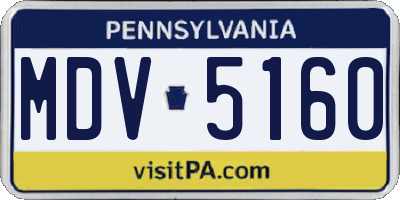 PA license plate MDV5160