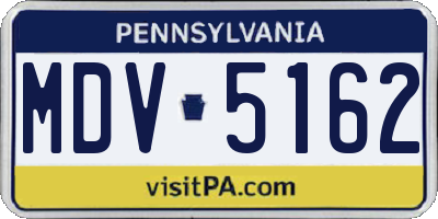PA license plate MDV5162