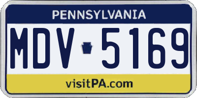PA license plate MDV5169