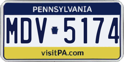 PA license plate MDV5174