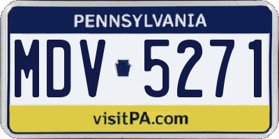 PA license plate MDV5271
