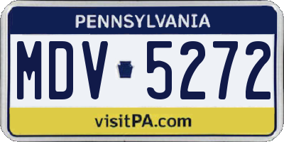 PA license plate MDV5272