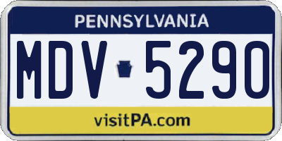 PA license plate MDV5290