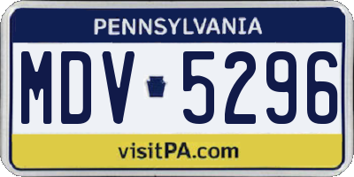 PA license plate MDV5296