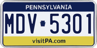 PA license plate MDV5301