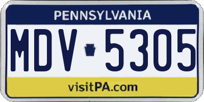 PA license plate MDV5305