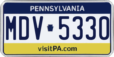 PA license plate MDV5330