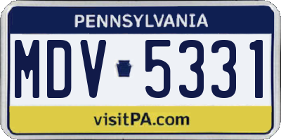 PA license plate MDV5331