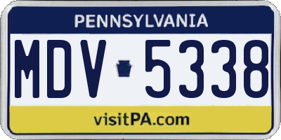 PA license plate MDV5338