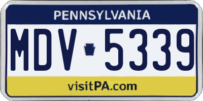 PA license plate MDV5339