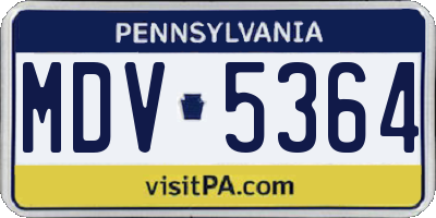 PA license plate MDV5364