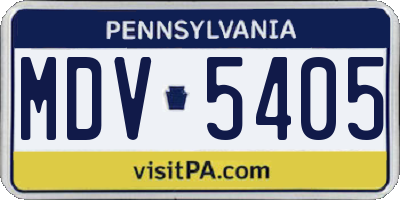 PA license plate MDV5405