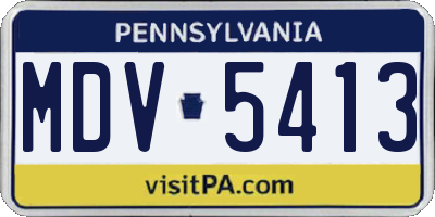 PA license plate MDV5413