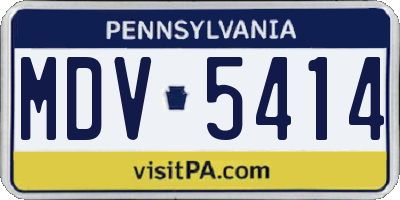 PA license plate MDV5414
