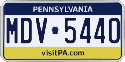 PA license plate MDV5440