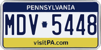 PA license plate MDV5448