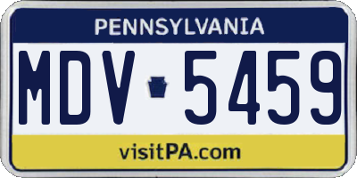 PA license plate MDV5459