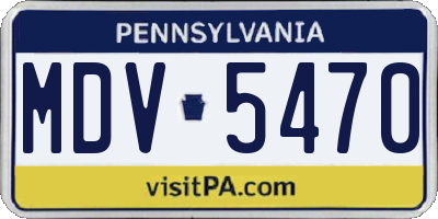 PA license plate MDV5470