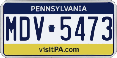 PA license plate MDV5473