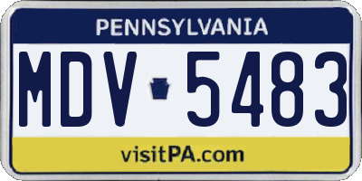 PA license plate MDV5483