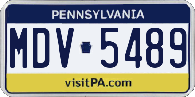 PA license plate MDV5489